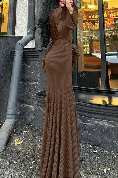 Casual Basic O Neck Long Dresses(3 Colors)