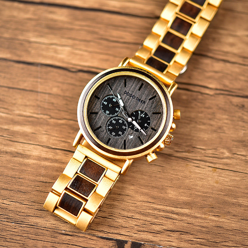 Wood Quartz Stainless Watch(10 Colors)