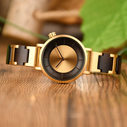 Metal Quartz 3ATM Wood Watch(4 Colors)