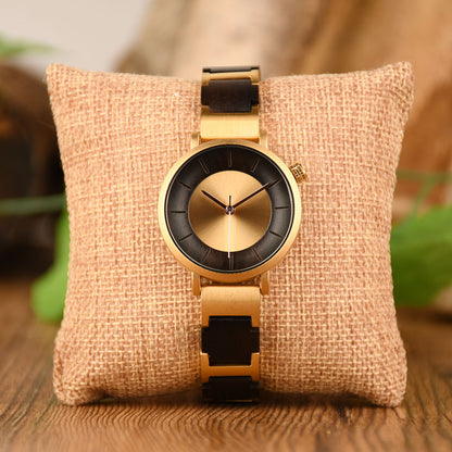 Metal Quartz 3ATM Wood Watch(4 Colors)