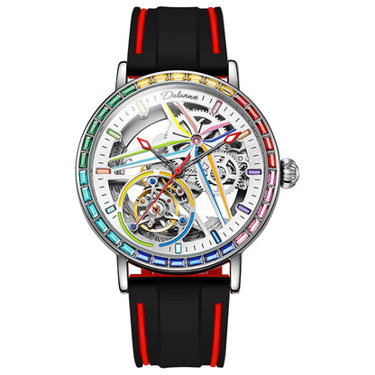 Metal Mechanical 3ATM Silicone Watch