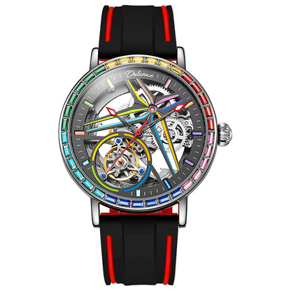 Metal Mechanical 3ATM Silicone Watch