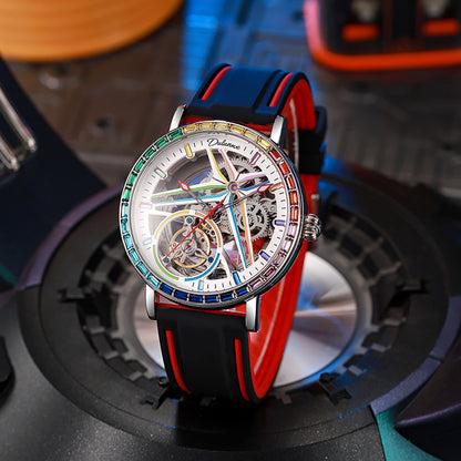 Metal Mechanical 3ATM Silicone Watch