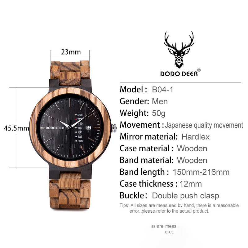 Wood Quartz 3ATM Wood Watch(3 Colors)