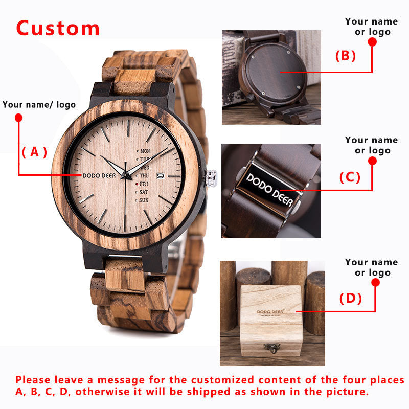 Wood Quartz 3ATM Wood Watch(3 Colors)