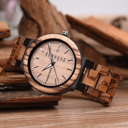 Wood Quartz 3ATM Wood Watch(3 Colors)