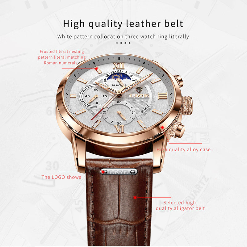 Alloy Quartz 3ATM Leather Watch(5 Colors)