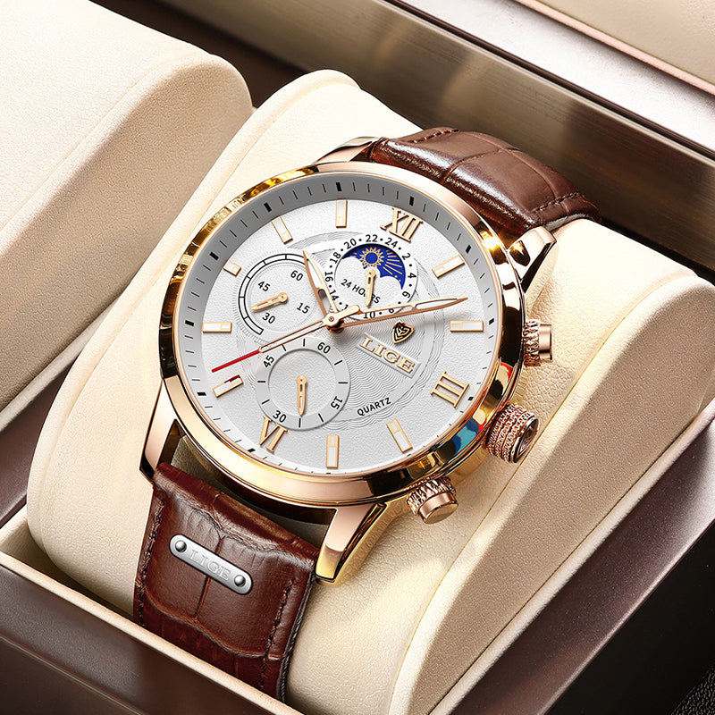 Alloy Quartz 3ATM Leather Watch(5 Colors)