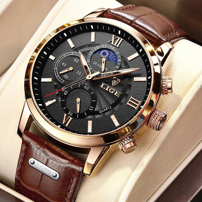 Alloy Quartz 3ATM Leather Watch(5 Colors)