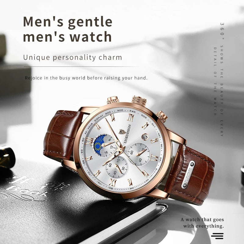 Alloy Quartz 3ATM Leather Watch(4 Colors)