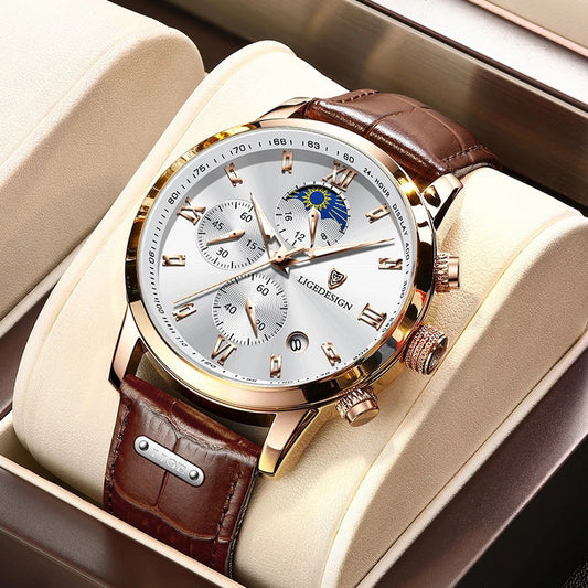 Alloy Quartz 3ATM Leather Watch(4 Colors)