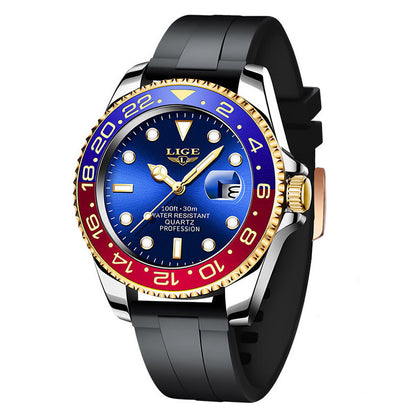 Alloy Quartz 3ATM Silicone Watch