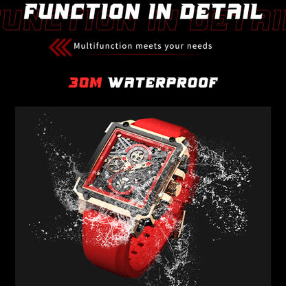 Alloy Quartz 3ATM Silicone Watch(5 Colors)