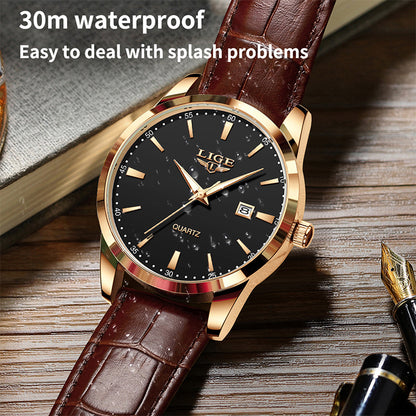 Zinc Alloy Quartz 3ATM Leather Watch(7 Colors)