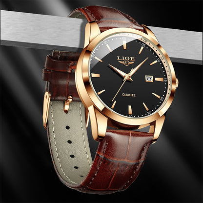 Zinc Alloy Quartz 3ATM Leather Watch(7 Colors)