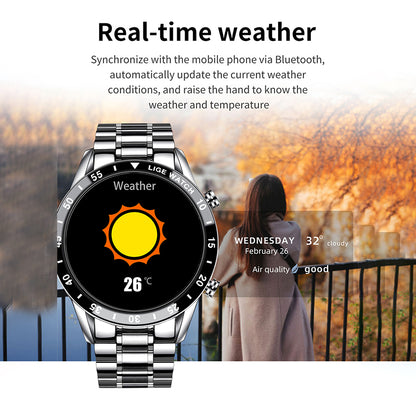 Stainless Steel Electronic movement 3ATM Smart Watch(3 Colors)