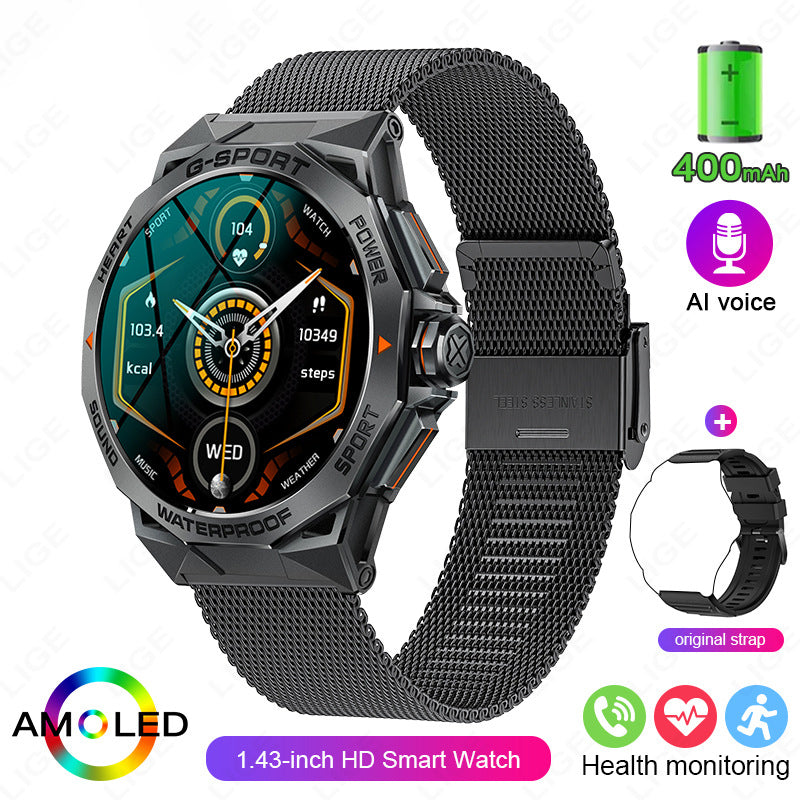 Stainless Steel Electronic movement 3ATM Smart Watch