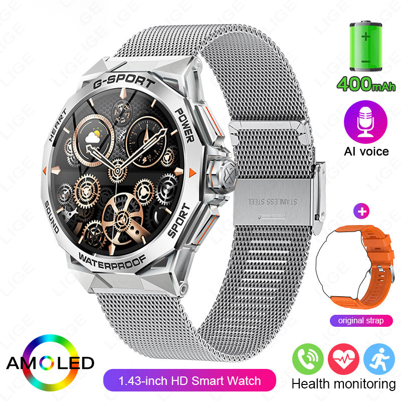 Stainless Steel Electronic movement 3ATM Smart Watch