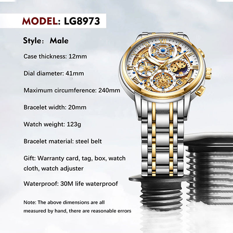 Zinc Alloy Quartz 3ATM Stainless Watch(6 Colors)