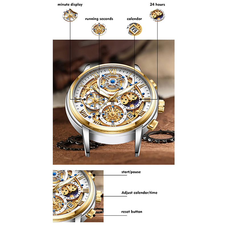 Zinc Alloy Quartz 3ATM Stainless Watch(6 Colors)