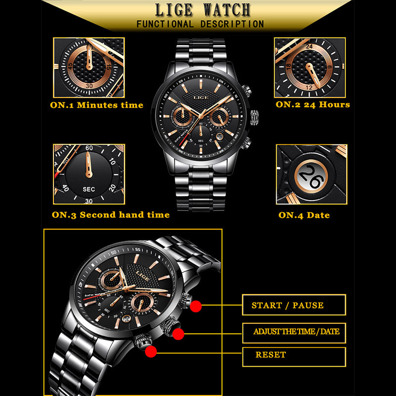 Alloy Quartz 3ATM Stainless Watch