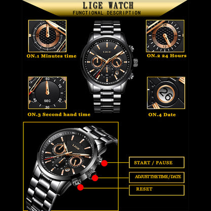 Alloy Quartz 3ATM Stainless Watch