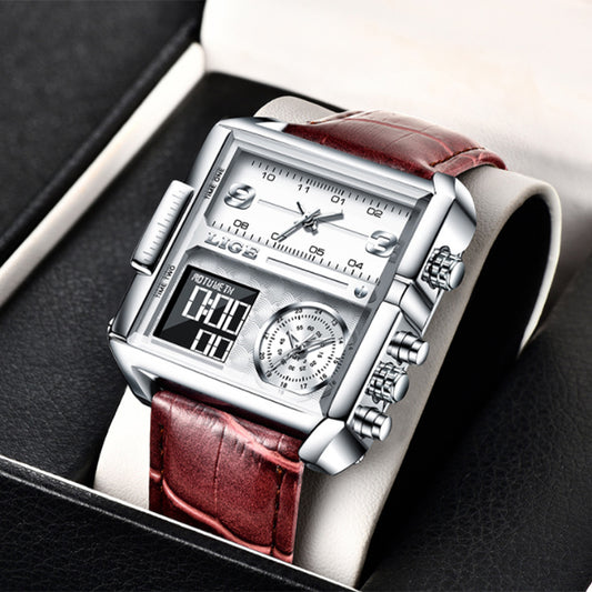 Alloy Quartz 3ATM Leather Watch