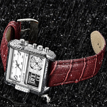 Alloy Quartz 3ATM Leather Watch