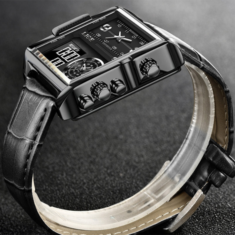 Alloy Quartz 3ATM Leather Watch