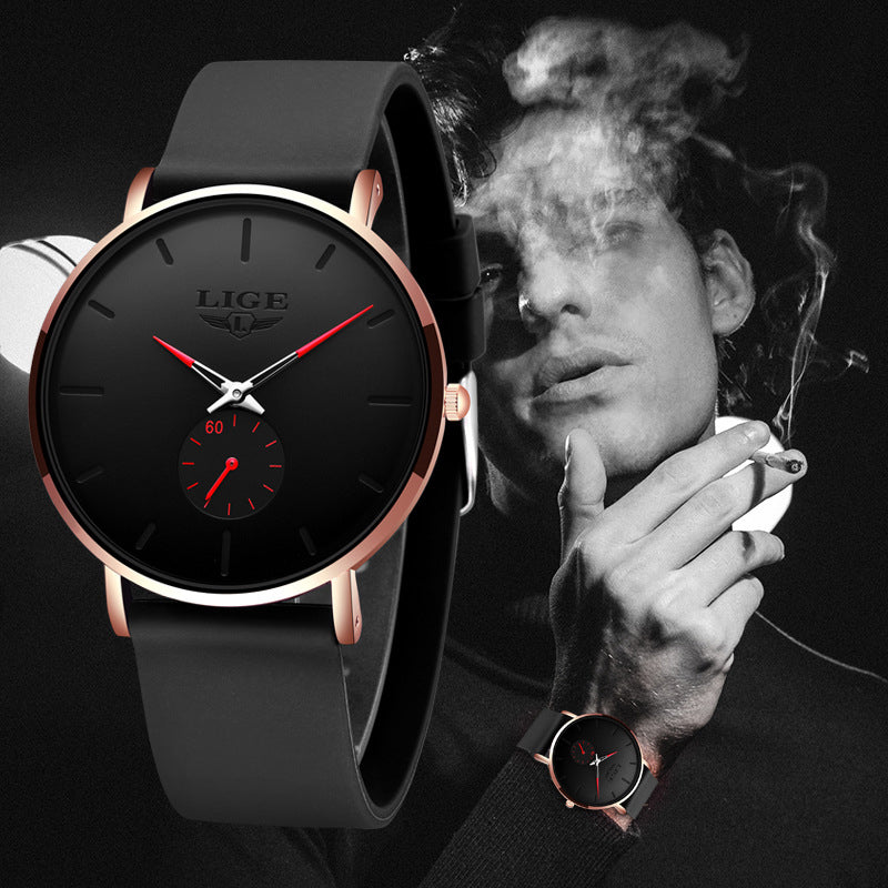 Alloy Quartz 3ATM Silicone Watch