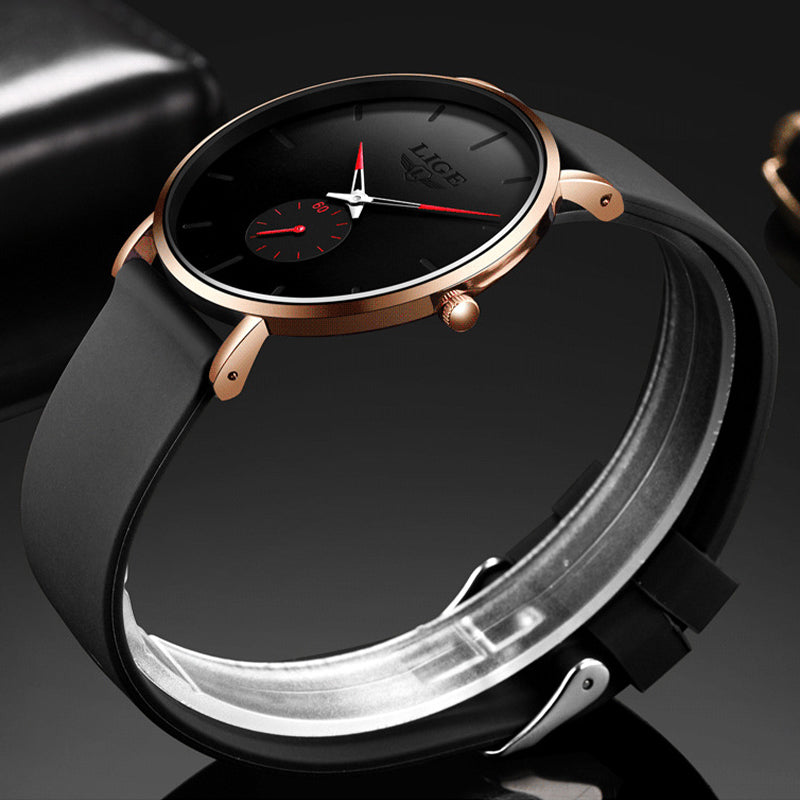 Alloy Quartz 3ATM Silicone Watch