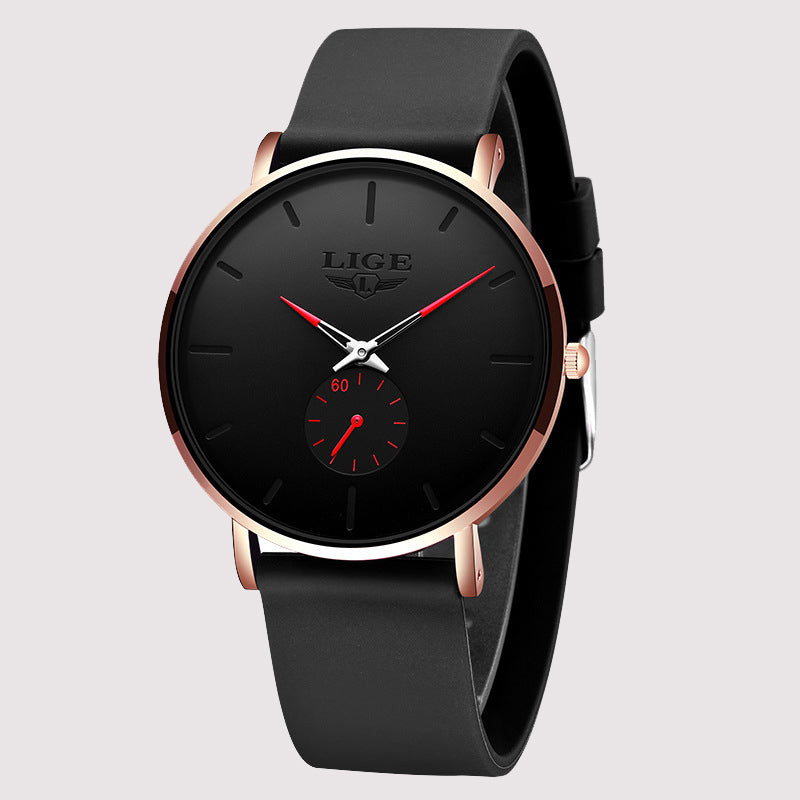 Alloy Quartz 3ATM Silicone Watch