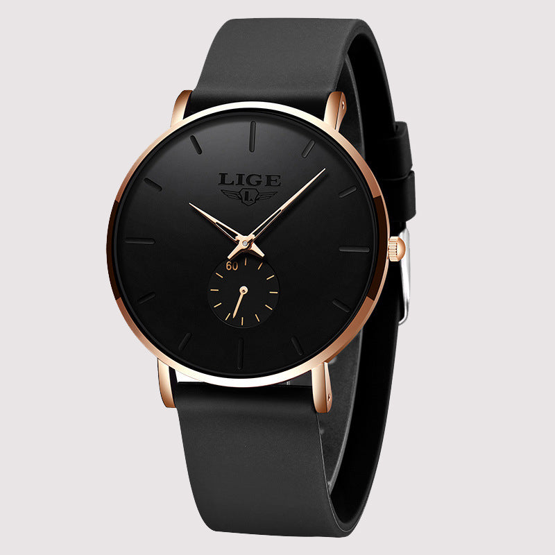 Alloy Quartz 3ATM Silicone Watch