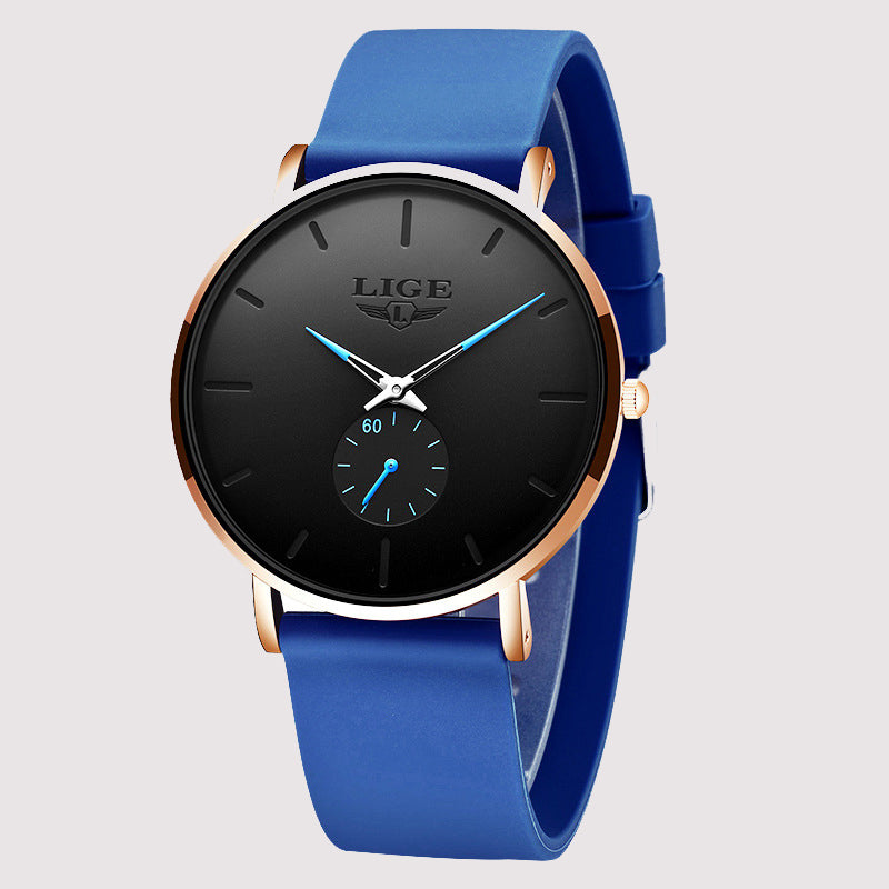 Alloy Quartz 3ATM Silicone Watch