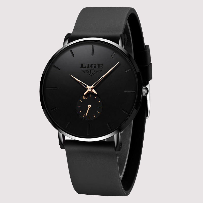 Alloy Quartz 3ATM Silicone Watch