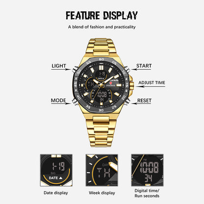 Zinc Alloy Electronic movement 3ATM Stainless Watch(5 Colors)