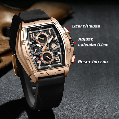 Zinc Alloy Quartz 3ATM Silicone Watch(5 Colors)