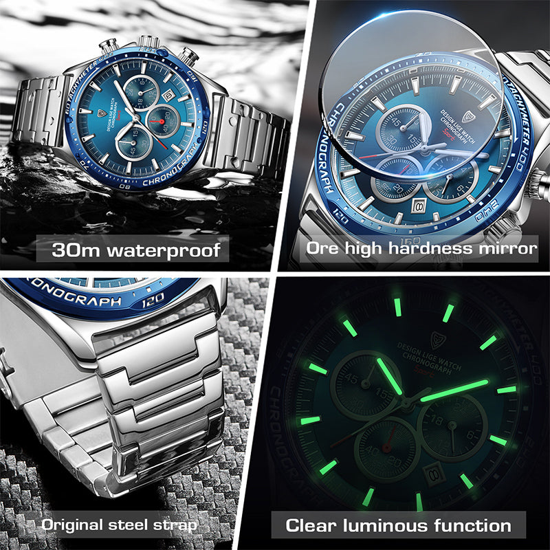 Zinc Alloy Quartz 3ATM Stainless Watch(6 Colors)