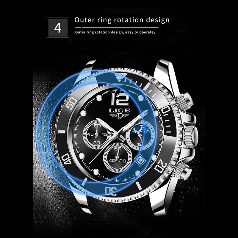 Zinc Alloy Quartz 3ATM Stainless Watch(3 Colors)