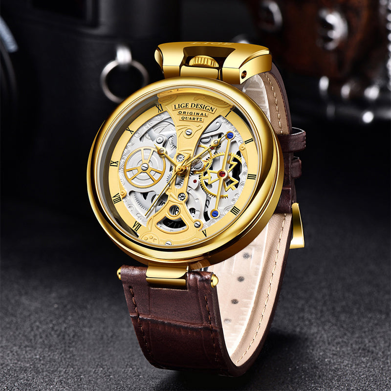 Zinc Alloy Quartz 3ATM Leather Watch(6 Colors)