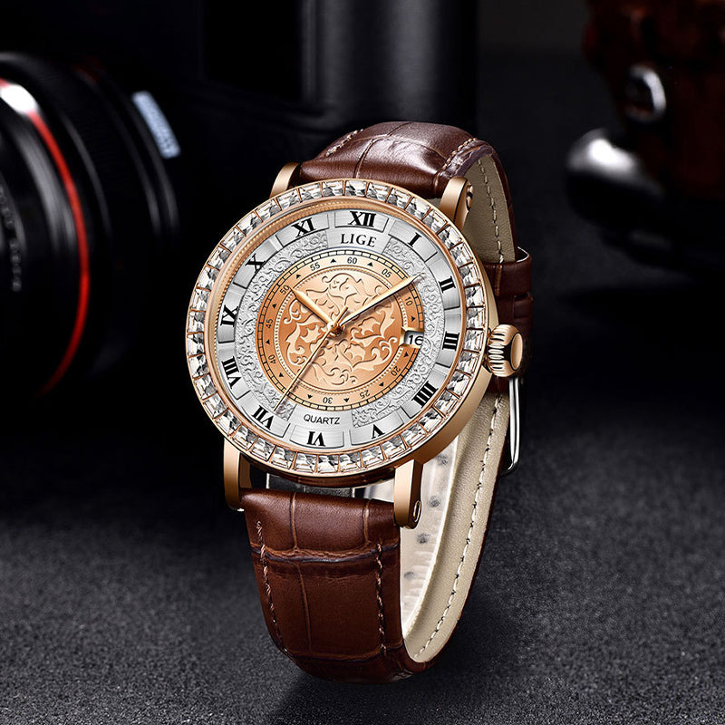 Zinc Alloy Quartz 3ATM Leather Watch(5 Colors)