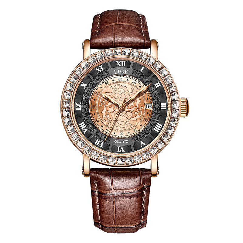 Zinc Alloy Quartz 3ATM Leather Watch(5 Colors)