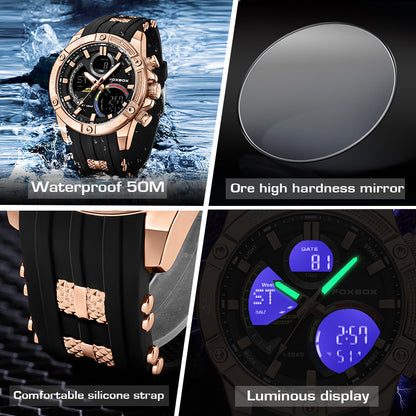 Zinc Alloy Electronic movement 3ATM Silicone Watch(5 Colors)