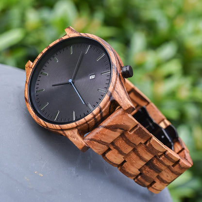 Wood Quartz 3ATM Wood Watch