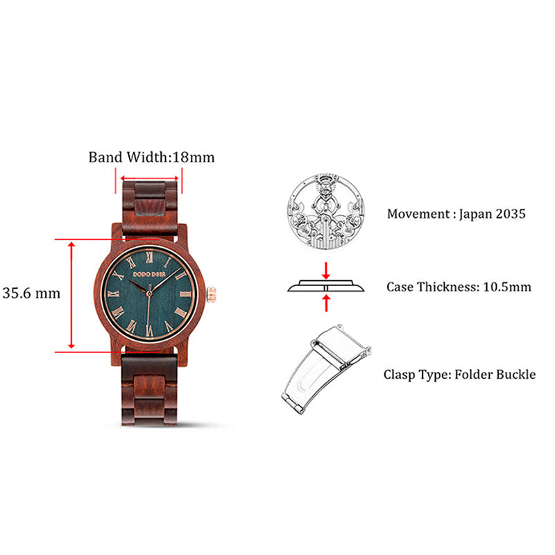 Wood Quartz 3ATM Wood Watch(3 Colors)