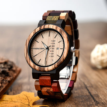 Wood Quartz 3ATM Wood Watch(3 Colors)