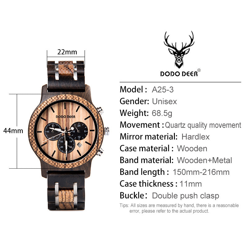 Wood Electronic movement 3ATM Wood Watch(3 Colors)