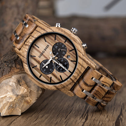 Wood Electronic movement 3ATM Wood Watch(3 Colors)