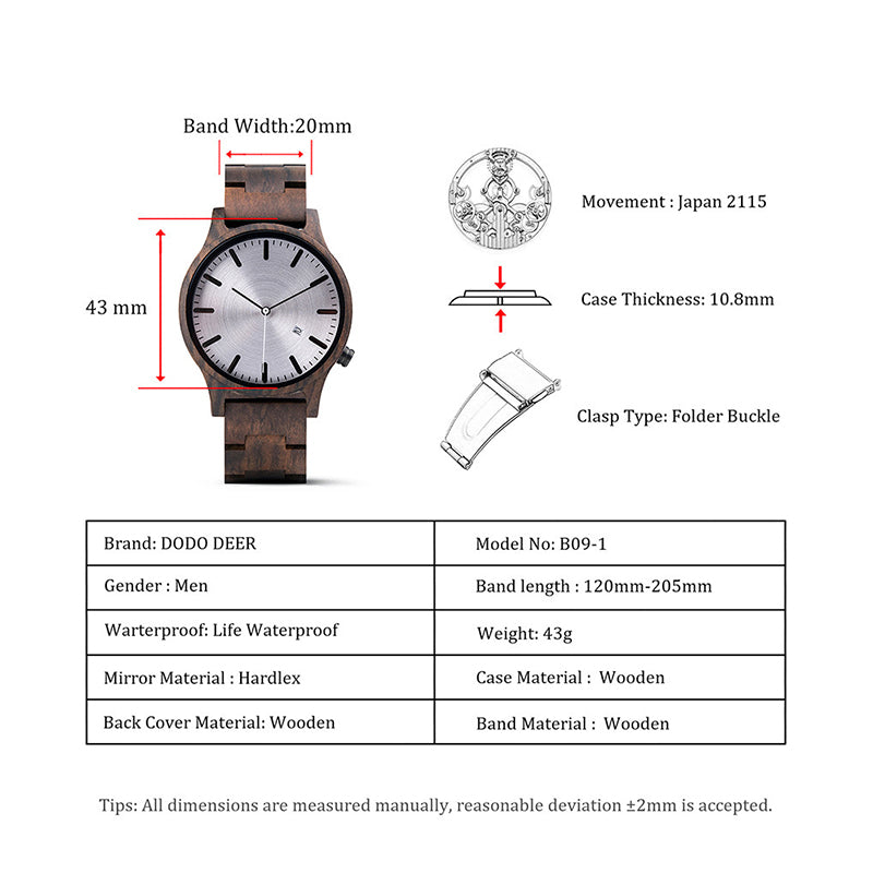 Wood Quartz Wood Watch(4 Colors)