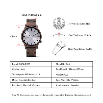 Wood Quartz Wood Watch(4 Colors)